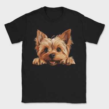 Silky Terrier Peeking, Tricou Barbati (Unisex)