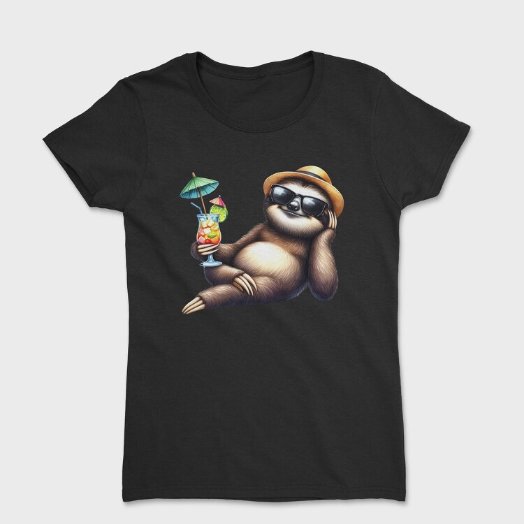 Sloth Cocktail Sunglasses, Tricou Femei