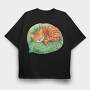 Sleepy Cat Cushion, Tricou Oversize Barbati (Unisex)
