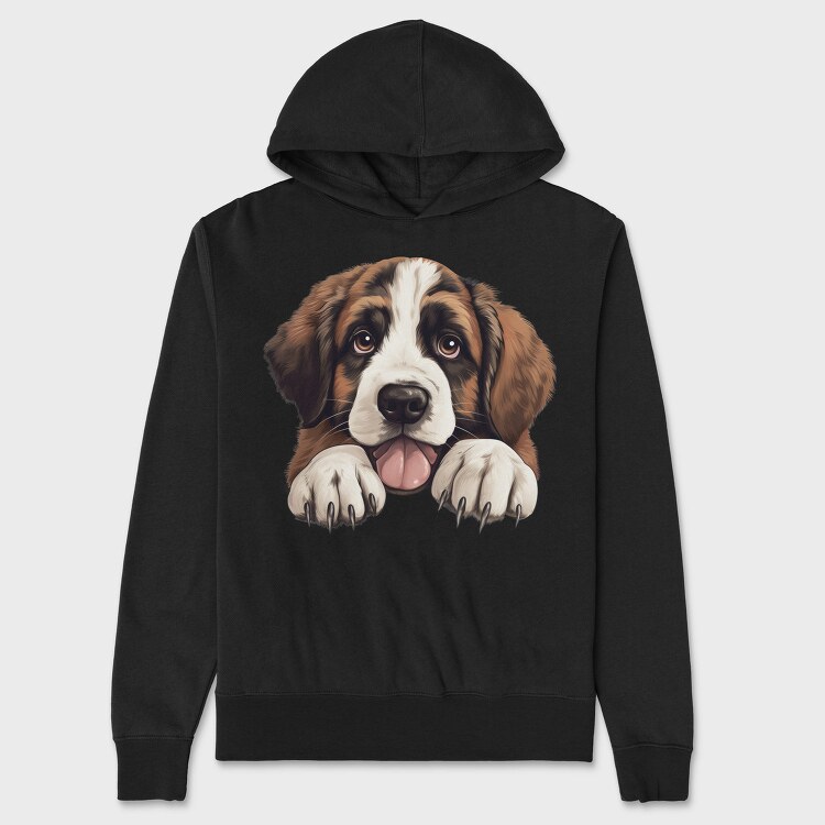 St Bernard Peeking, Hanorac Oversize Barbati (Unisex)