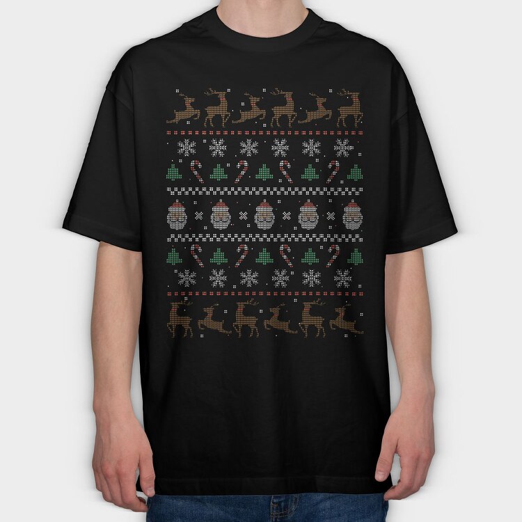 Christmas Ugly Sweater, Tricou Oversize Barbati (Unisex)