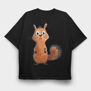 Squirrel Eyes Up, Tricou Oversize Barbati (Unisex)