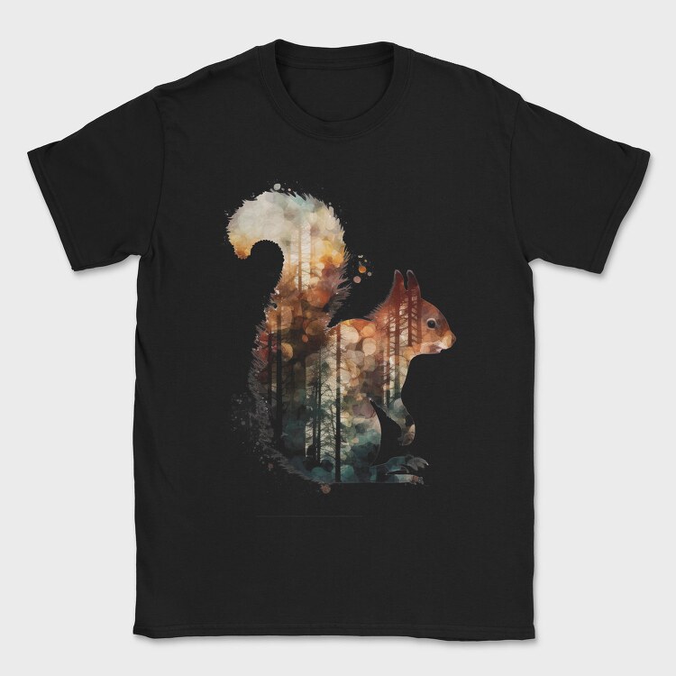 Squirrel Forest Silhouette, Tricou Barbati (Unisex)
