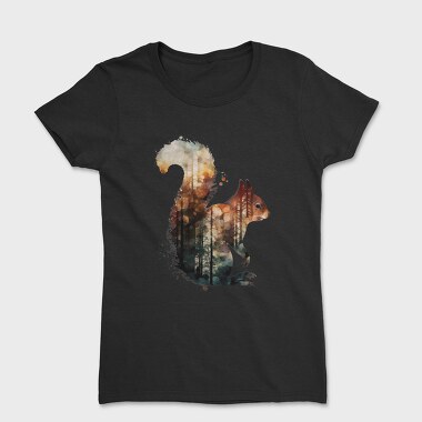 Squirrel Forest Silhouette, Tricou Femei