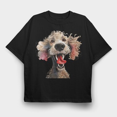 Standard Poodle Smile, Tricou Oversize Barbati (Unisex)