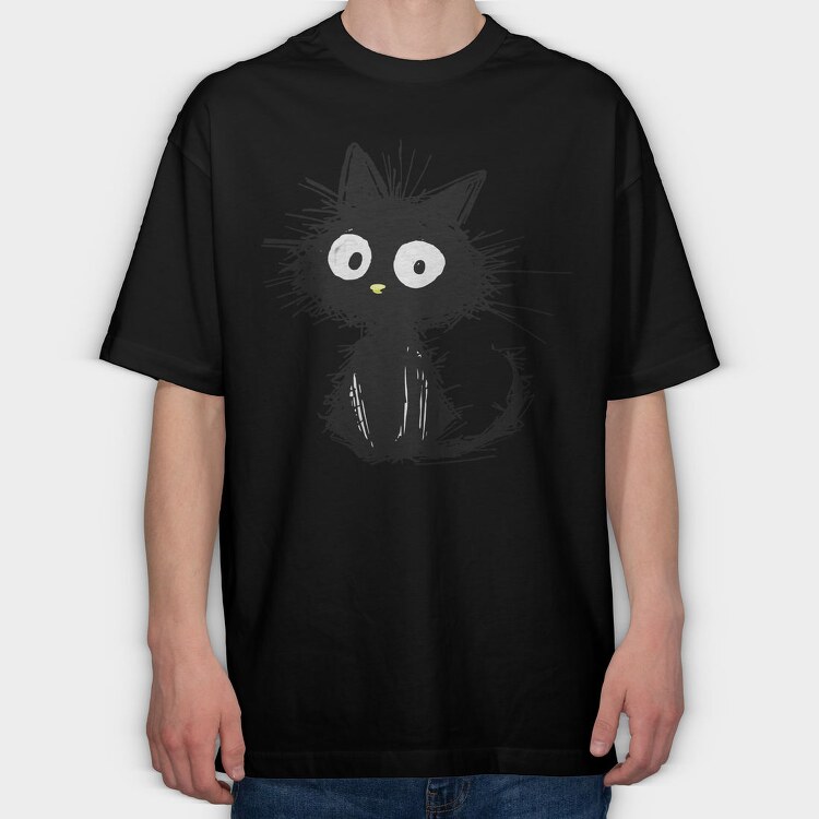 Spooky Cat Art, Tricou Oversize Barbati (Unisex)
