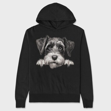 Standard Schnauzer Peeking, Hanorac Oversize Barbati (Unisex)