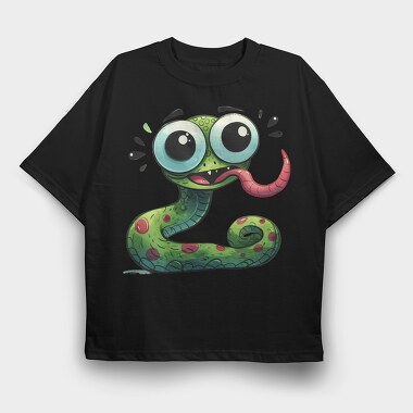 Snake Tongue Out, Tricou Oversize Barbati (Unisex)