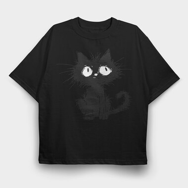 Spooky Kitty Lover, Tricou Oversize Barbati (Unisex)