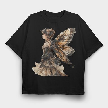 Steampunk Fairy Wings, Tricou Oversize Barbati (Unisex)
