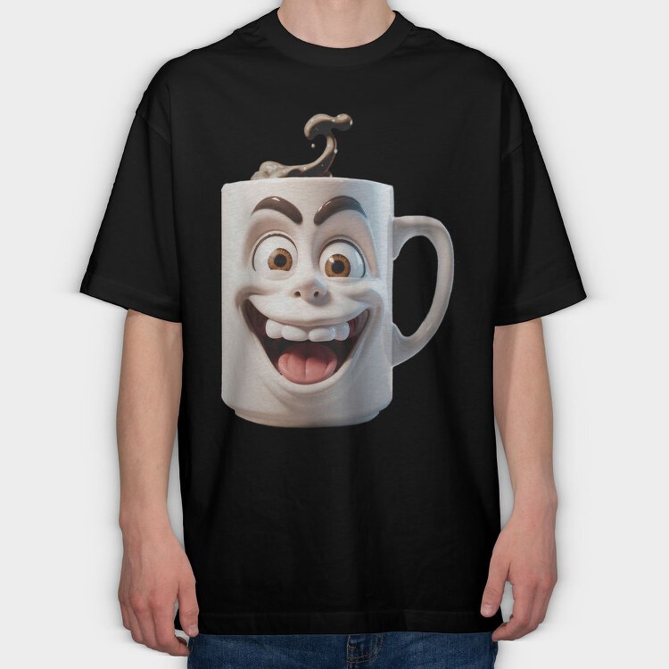 Coffe Crazy Screaming, Tricou Oversize Barbati (Unisex)