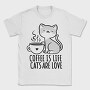 Coffee Cat Love, Tricou Barbati (Unisex)