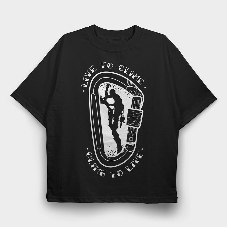 Climb to Live, Tricou Oversize Barbati (Unisex)