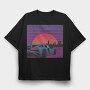 City Vaporwave 2, Tricou Oversize Barbati (Unisex)