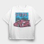 City Glitch Car, Tricou Oversize Barbati (Unisex)
