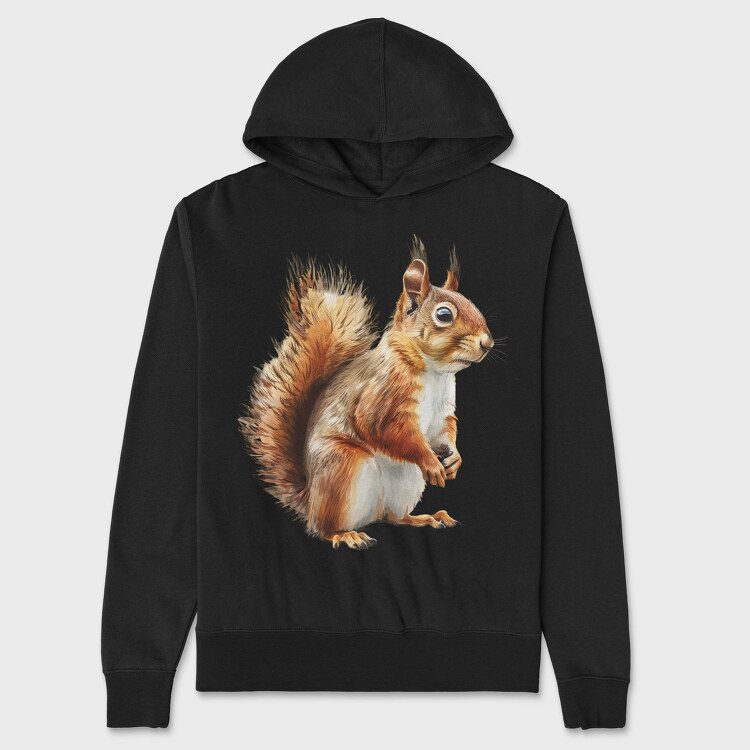 Squirrel Sitting Calm, Hanorac Oversize Barbati (Unisex)