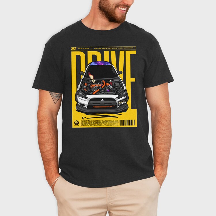 Evo Drive Flame, Tricou Barbati (Unisex)