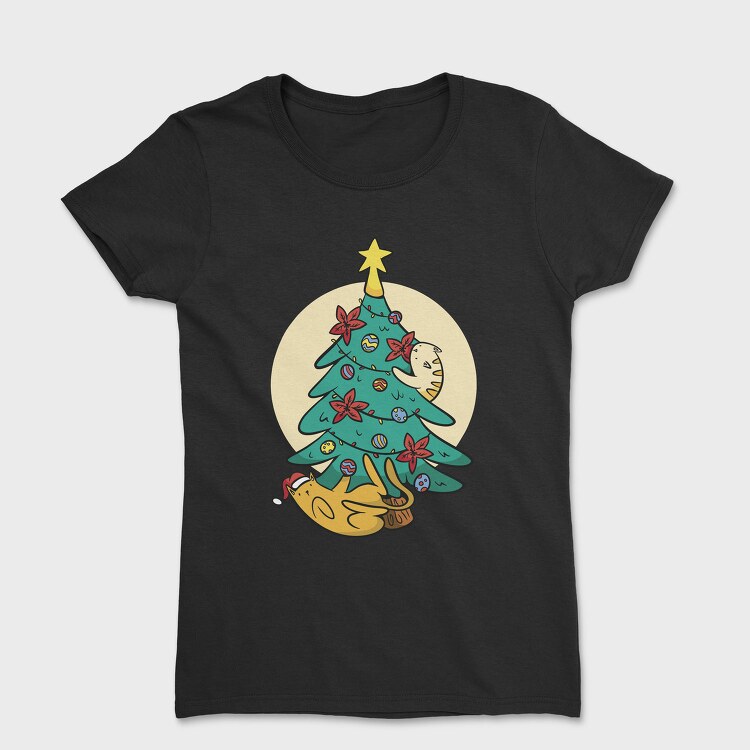 Christmas Tree Cats, Tricou Femei