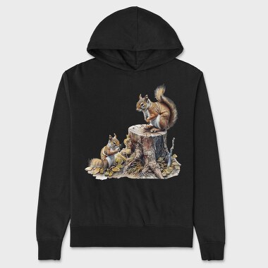 Squirrel Stump Art, Hanorac Oversize Barbati (Unisex)