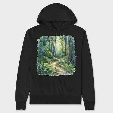 Sunlit Forest Path, Hanorac Oversize Barbati (Unisex)