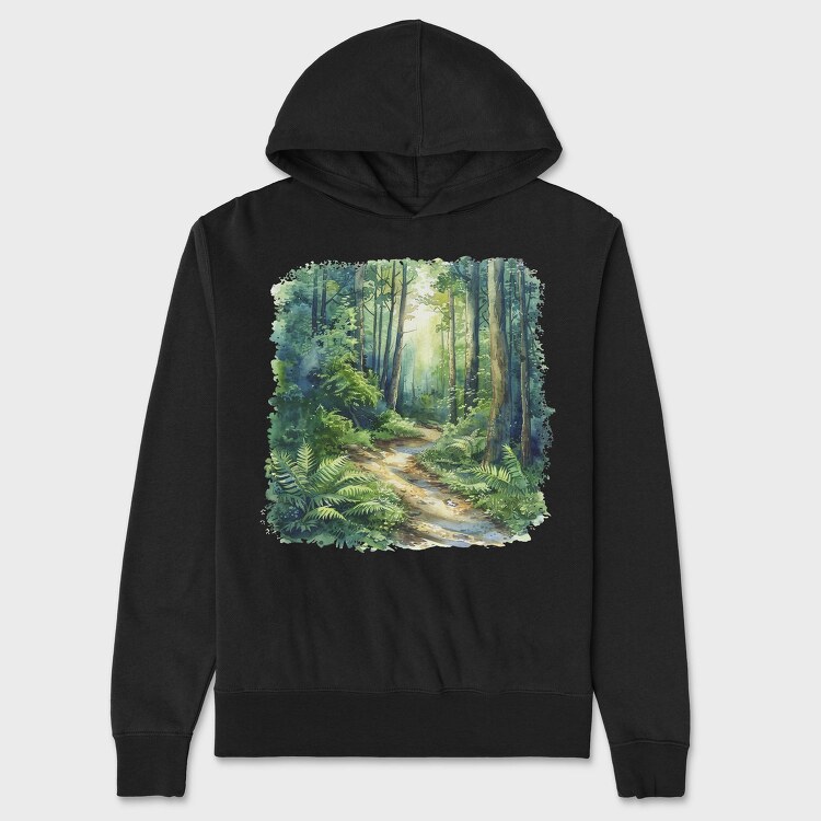 Sunlit Forest Path, Hanorac Oversize Barbati (Unisex)