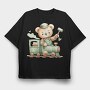 Teddy Train Mallet, Tricou Oversize Barbati (Unisex)