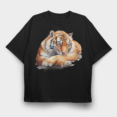 Tiger Sleeping Repose, Tricou Oversize Barbati (Unisex)