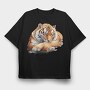 Tiger Sleeping Repose, Tricou Oversize Barbati (Unisex)