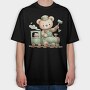Teddy Train Mallet, Tricou Oversize Barbati (Unisex)