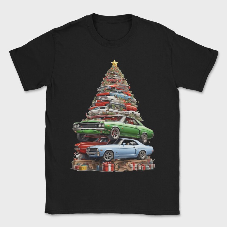 Christmas Tree Muscle Madness Cars, Tricou Barbati (Unisex)