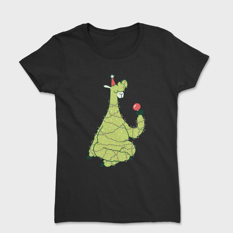 Christmas Tree Llama, Tricou Femei