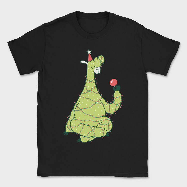 Christmas Tree Llama, Tricou Barbati (Unisex)