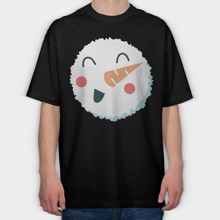 Christmas Snowman Faces 7, Tricou Oversize Barbati (Unisex)