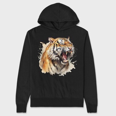 Tiger Roaring Face, Hanorac Oversize Barbati (Unisex)