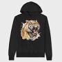 Tiger Roaring Face, Hanorac Oversize Barbati (Unisex)