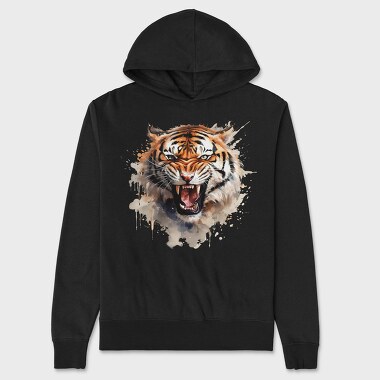Tiger Spirit Scream, Hanorac Oversize Barbati (Unisex)