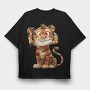 Tiger Cute Face, Tricou Oversize Barbati (Unisex)
