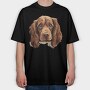 Sussex Spaniel Peeking, Tricou Oversize Barbati (Unisex)