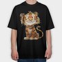 Tiger Cute Face, Tricou Oversize Barbati (Unisex)