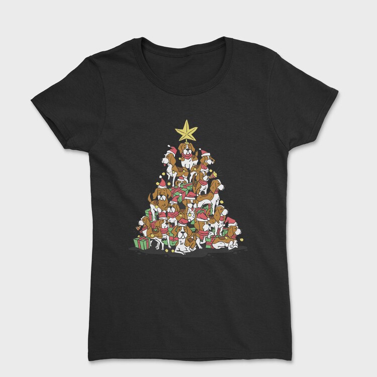 Christmas Tree Beagle, Tricou Femei