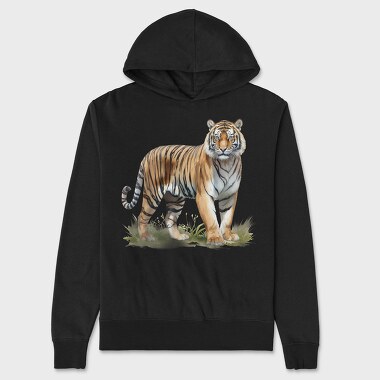 Tiger Standing Stalk, Hanorac Oversize Barbati (Unisex)