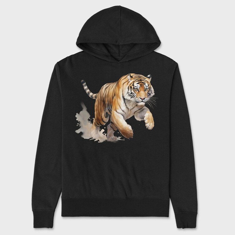 Tiger Run Pose, Hanorac Oversize Barbati (Unisex)