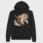 Tiger Run Pose, Hanorac Oversize Barbati (Unisex)