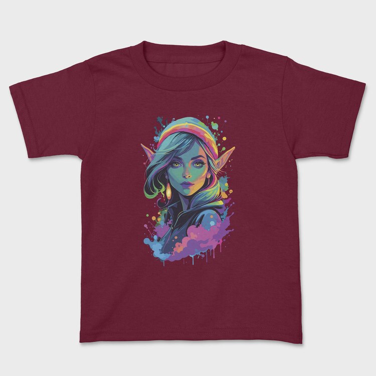 Neon Elf Woman, Tricou Copii