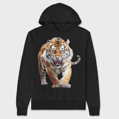 Tiger Attack Pose, Hanorac Oversize Barbati (Unisex)