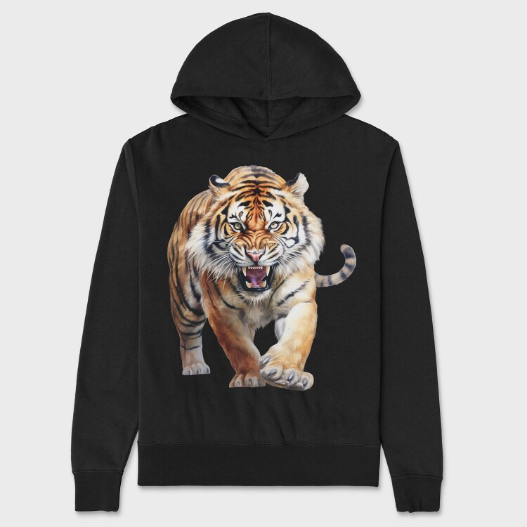 Tiger Attack Pose, Hanorac Oversize Barbati (Unisex)