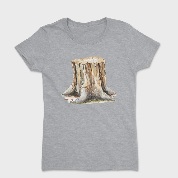 Tree Stump Watercolor, Tricou Femei