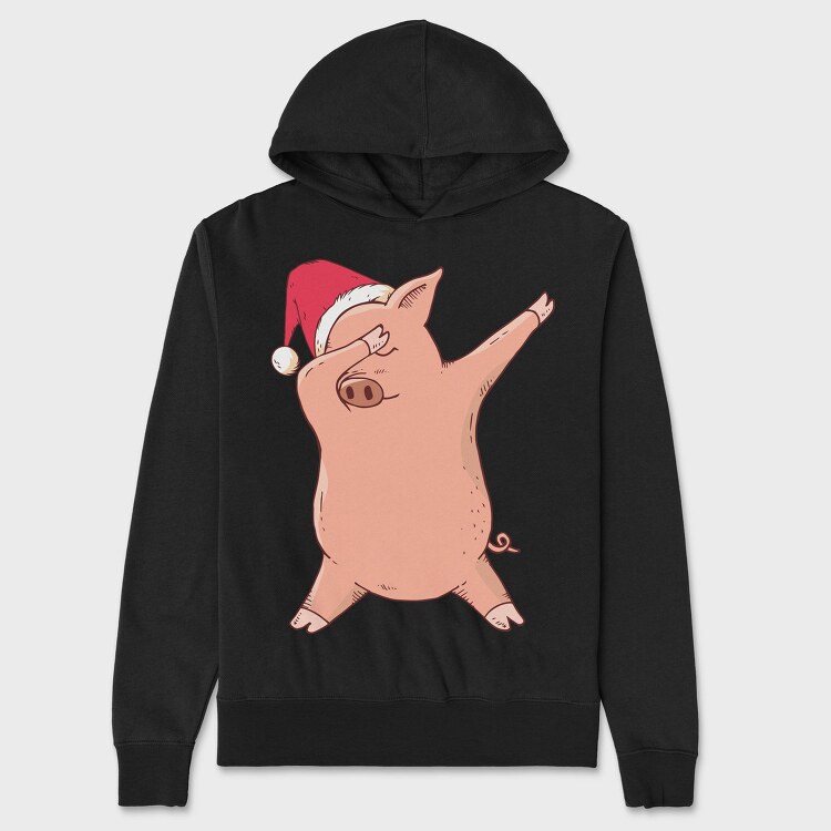 Christmas Pig Dab, Hanorac Oversize Barbati (Unisex)
