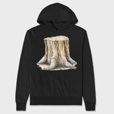 Tree Stump Watercolor, Hanorac Oversize Barbati (Unisex)