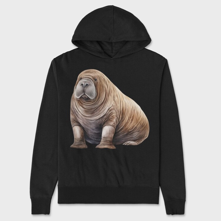 Walrus Snow Pose, Hanorac Oversize Barbati (Unisex)